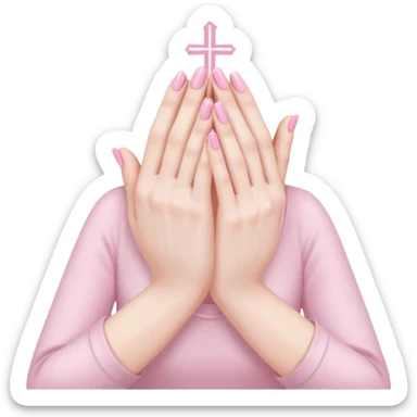 Make hands in a praying motion.
with very girly pink tones. sticker