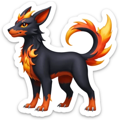 
Canine-Litten-Houndoom-Amaura-Salandit-Noibat-Flareon-Fakémon-fusion (full body) sticker
