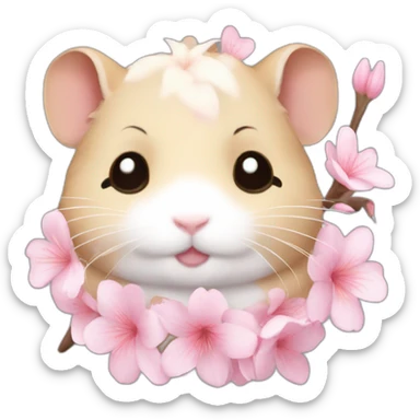 hamster cherryblossom body sticker