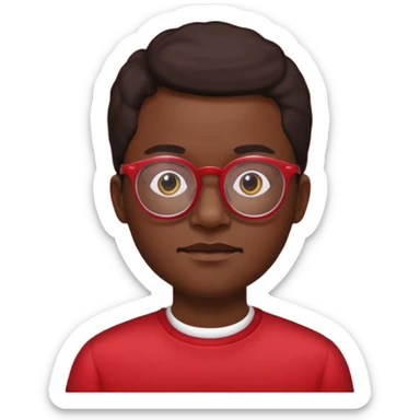 red clothed black person with eyeglass sticker