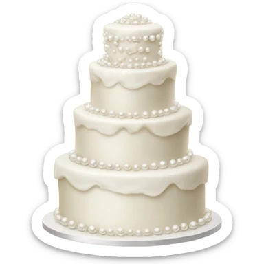 Pearl studded wedding cake  sticker