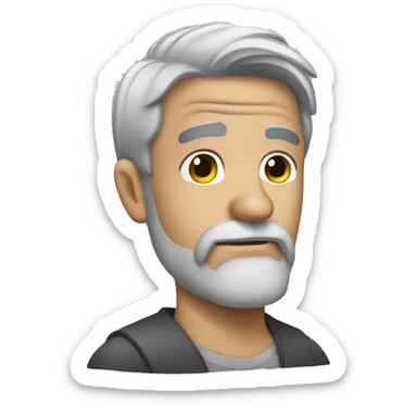 middle aged man grey hair grey beard face palm  sticker