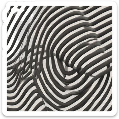 Black Slinky looping lines spring open full stretch sticker