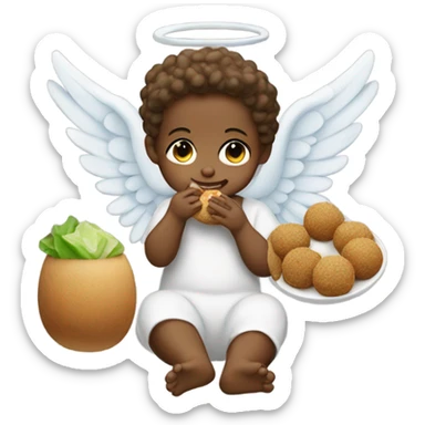 Baby Angel eating falafel sticker