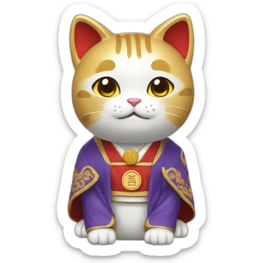 maneki neko university student sticker