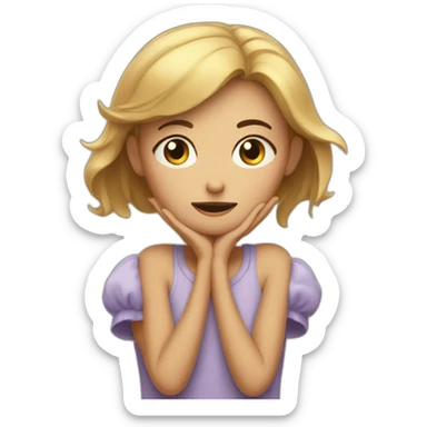 Sad Girl with opened arms waiting for a hug sticker