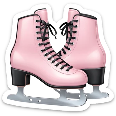 two pastel pink ice skates with bows sticker