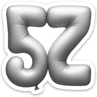 number 5 in a shape of a balloon sticker