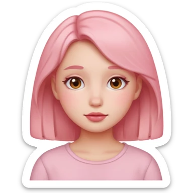 “Emoji girl, soft girl aesthetic, pink blush sticker
