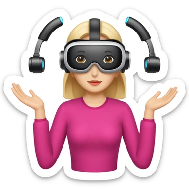 VR wearing woman sticker