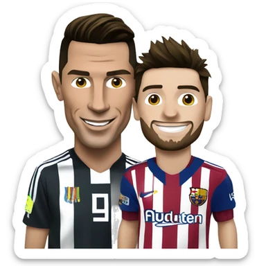 Cristiano ronaldo with leo messi sticker