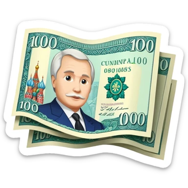 100 russian rubles banknote  sticker