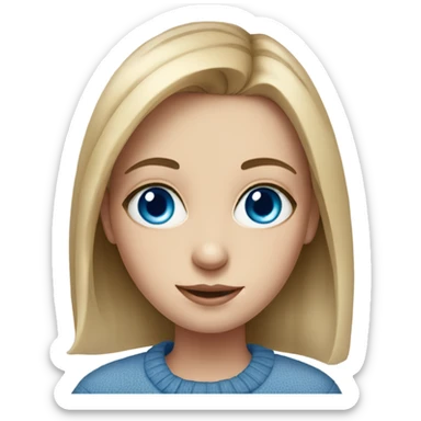 realistic portrait of a girl with blue eyes sticker