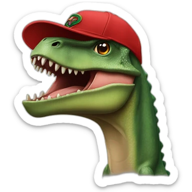 dinosaur wearing a gucci cap sticker
