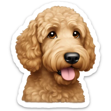 Light brown goldendoodle  sticker