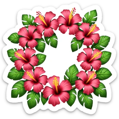 Hibiscus lei sticker