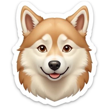 happy light cinnamon colored husky dog, pale tan sticker
