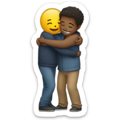 two friends hugging sticker