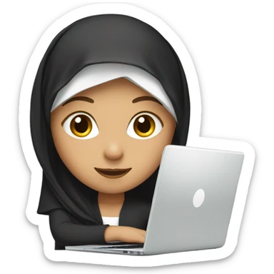 white muslim girl with a laptop sticker