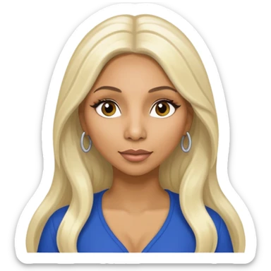 Tamar Braxton with long platinum blonde hair sticker