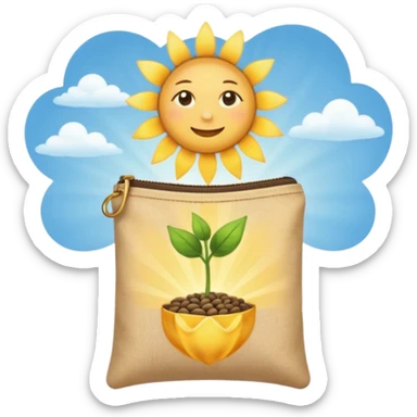 Sunbeam + seed pouch,Sky Gardener. sticker
