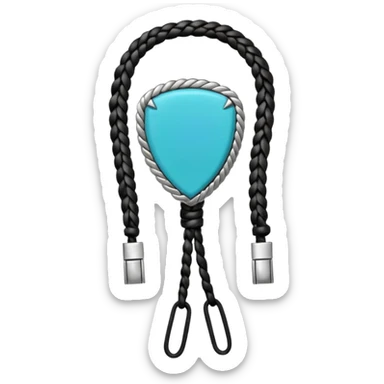 bolo tie with braided leather cord sticker