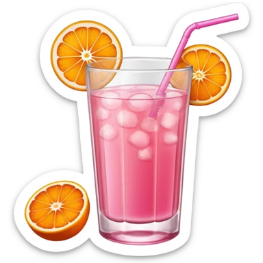 Pink drinks with orange slice and orange spice on the rim sticker