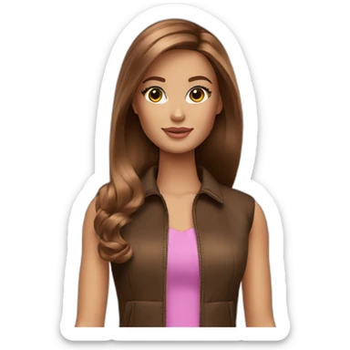 Brown haired Barbie  sticker