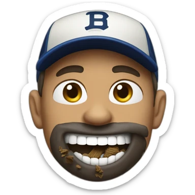 baseball player with chewing tobacco sticker