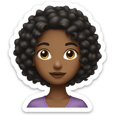 a african american girl with black hair and curls sticker