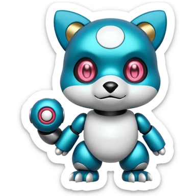 Badass Rosy Scary Oshawott-Robo-Pokémon sticker