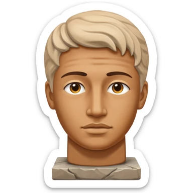 half face sculpture, part of the stone, david statue sticker