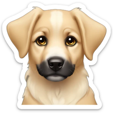 brie shepherd fawn puppy blonde and black face sticker