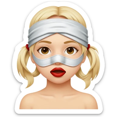 Cute girl gagged and blindfolded  sticker