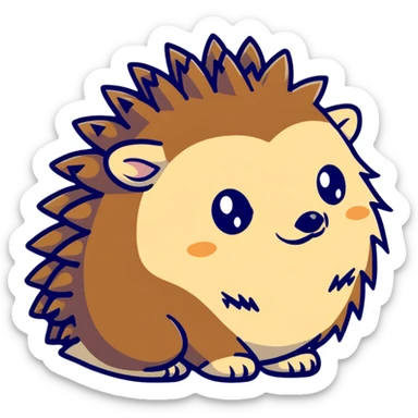 cute hedgehog with spiky back sticker