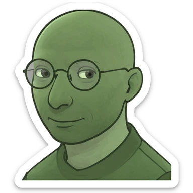 bald blind guy sticker