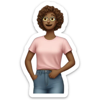 Person buying shirt sticker