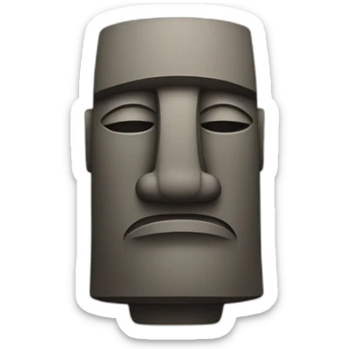 A cat faced moai sticker