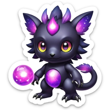 Cute cool colorful dark nebula fantasy-Digimon-animal-hybrid full body sticker