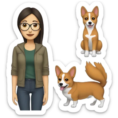 Daria with corgi sticker