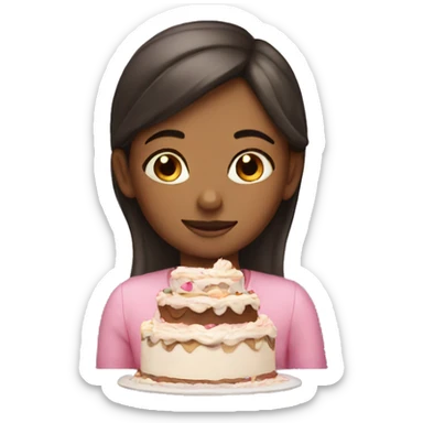 Girl dreaming about cake sticker