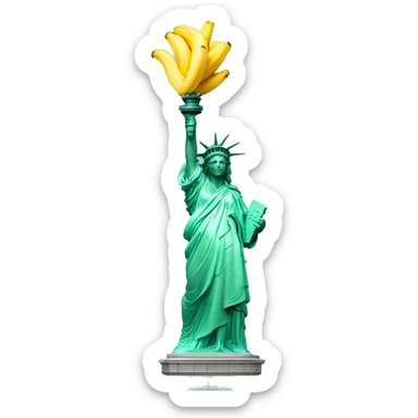 Statue of liberty with torch banana sticker