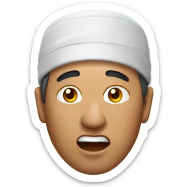 Kyrgyz man have a surprised sticker