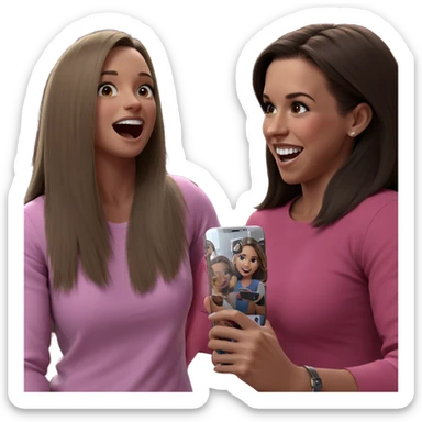 happy girls enjoying indoors sticker