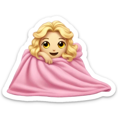Glinda from wicked in her pink dress is sick coverd by a blanket sticker