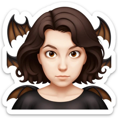 Girl with bat wings sticker