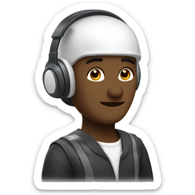 Conseiller clientèle avec un casque licorne sticker