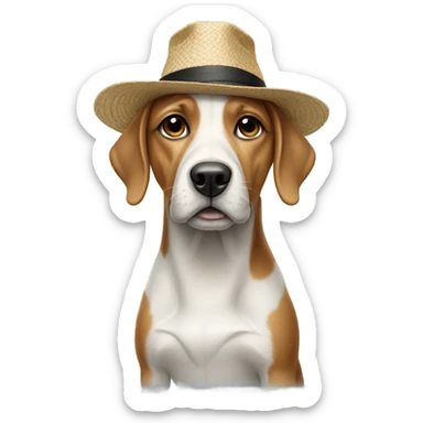 Dog with a hat sticker