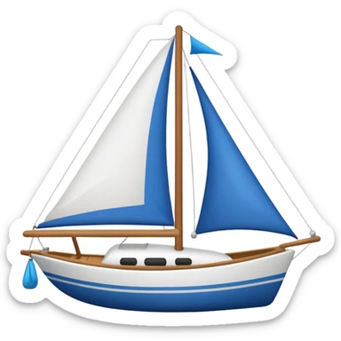 sailboat simplified classic emoji style less detail sticker