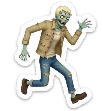 zombie chasing sticker